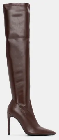 Μπότες Μυτερές Over The Knee - Καφέ Σκούρο