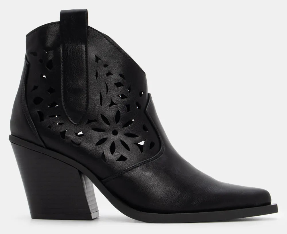 Μποτάκια Cowboy Μυτερά - Μαύρο