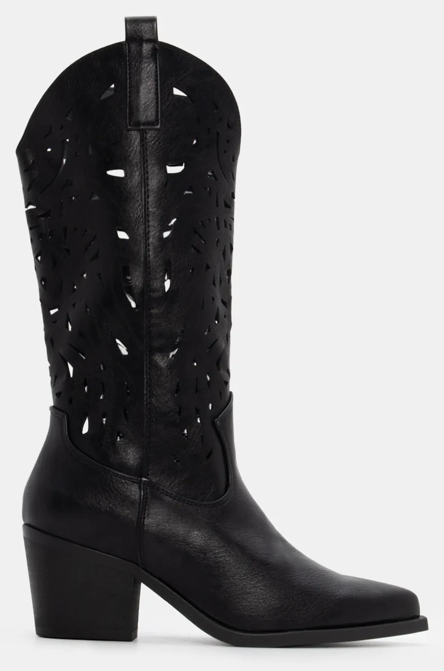 Μπότες Cowboy με Κέντημα - Μαύρο