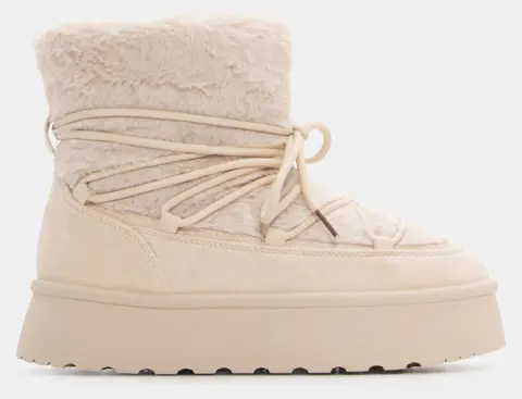 Μποτάκια με Εσωτερική Επένδυση Γούνας - Μπεζ