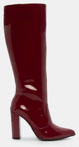 LUIGI DESIGN - Μπότες Μυτερές με Τακούνι - Μπορντό-Λουστρίνι