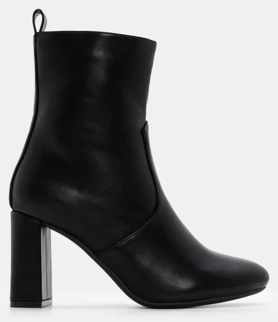 Μποτάκια με Τακούνι - Μαύρο-Ματ