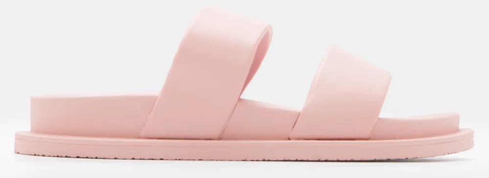 Σανδάλια Flatform με Διπλή Φάσα - Ροζ