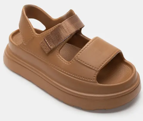 Πλατφόρμες Δίσολες με Λουράκι Scratch - Καφέ