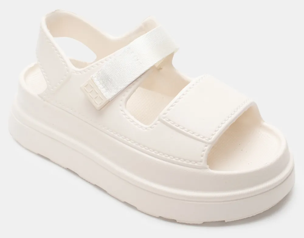 Πλατφόρμες Δίσολες με Λουράκι Scratch - Λευκό