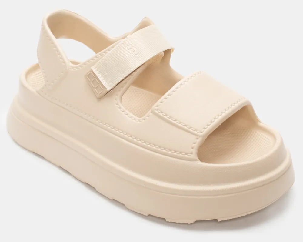 Πλατφόρμες Δίσολες με Λουράκι Scratch - Μπεζ