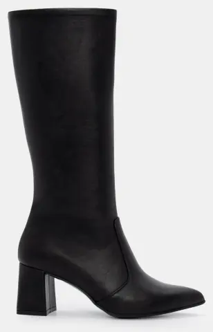 LUIGI DESIGN - Μπότες Μυτερές με Τακούνι - Μαύρο-Ματ