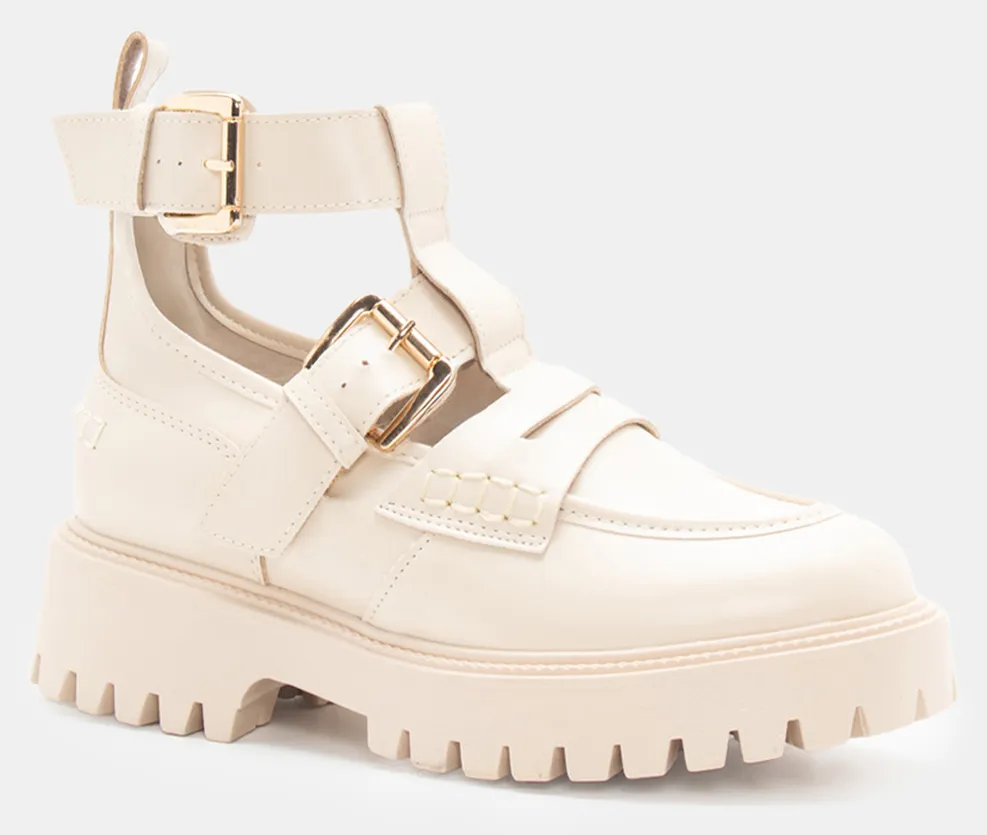 Μοκασίνια με Διπλά Λουράκια - Μπεζ