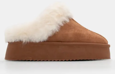 Clogs Σαμπό με Εσωτερική Επένδυση Γούνας - Κάμελ