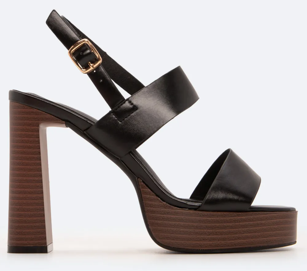 Πέδιλα με Διπλά Λουράκια - Μαύρο