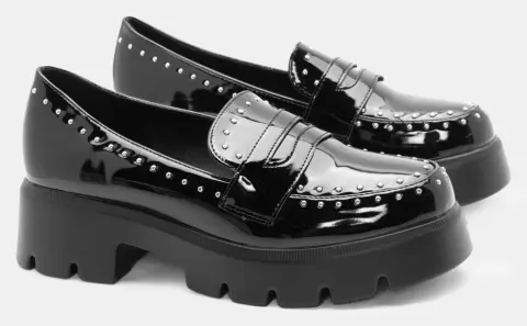 Μοκασίνια με Τρουκς - Μαύρο-Λουστρίνι