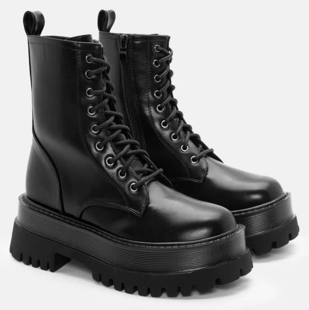 Αρβυλάκια Δίσολα με Τρακτερώτη Σόλα - Μαύρο