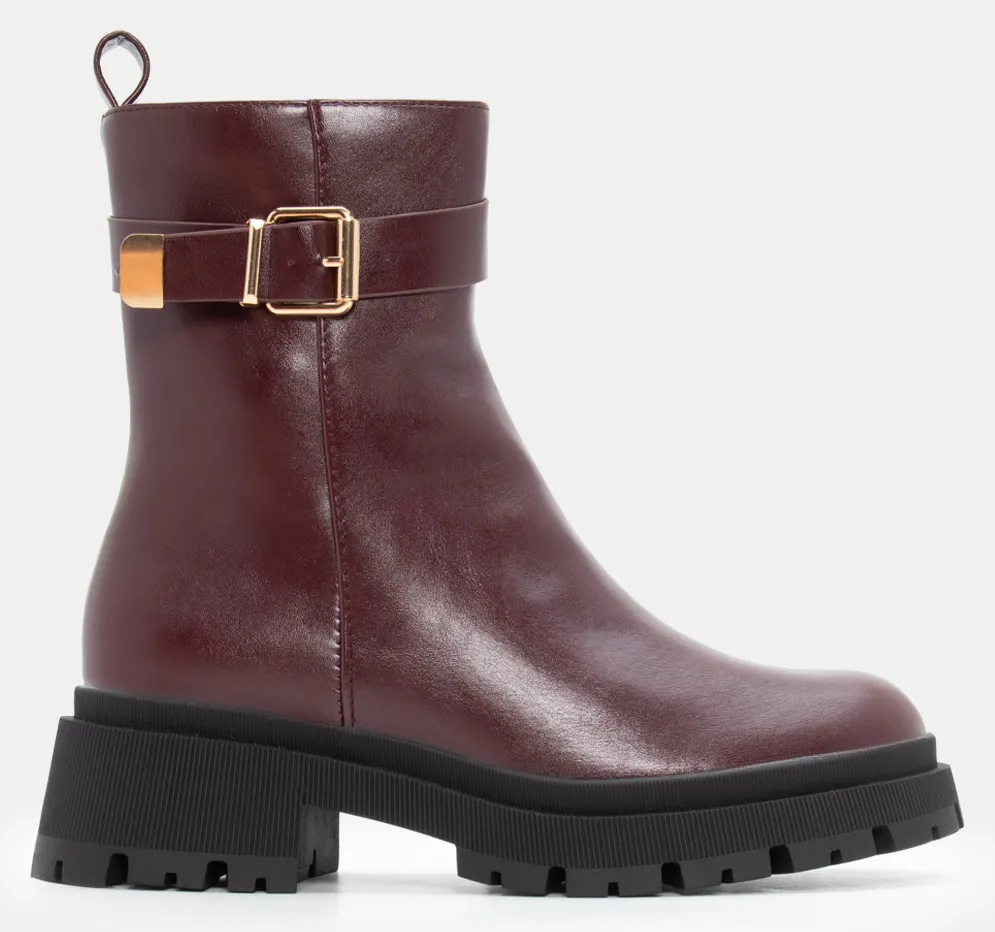 Μποτάκια με Διακοσμητική Τόκα - Μπορντό