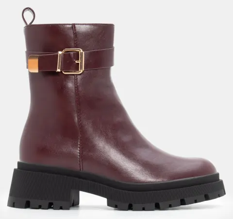 Μποτάκια με Διακοσμητική Τόκα - Μπορντό