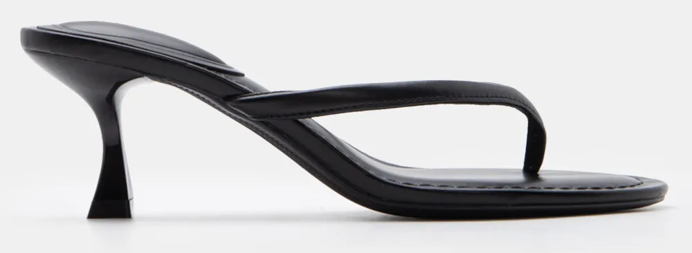 Mules Kitten Heels - Μαύρο