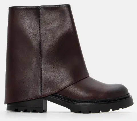 Μποτάκια με Εφέ Αναδιπλουμένης Φάσας - Μπορντό