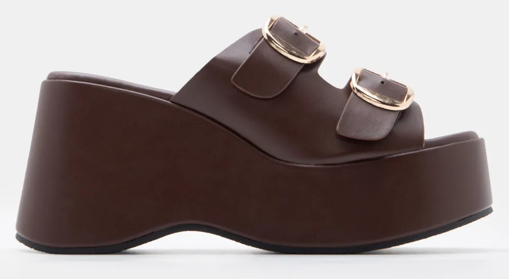 Πλατφόρμες με Διπλές Τόκες - Καφέ Σκούρο