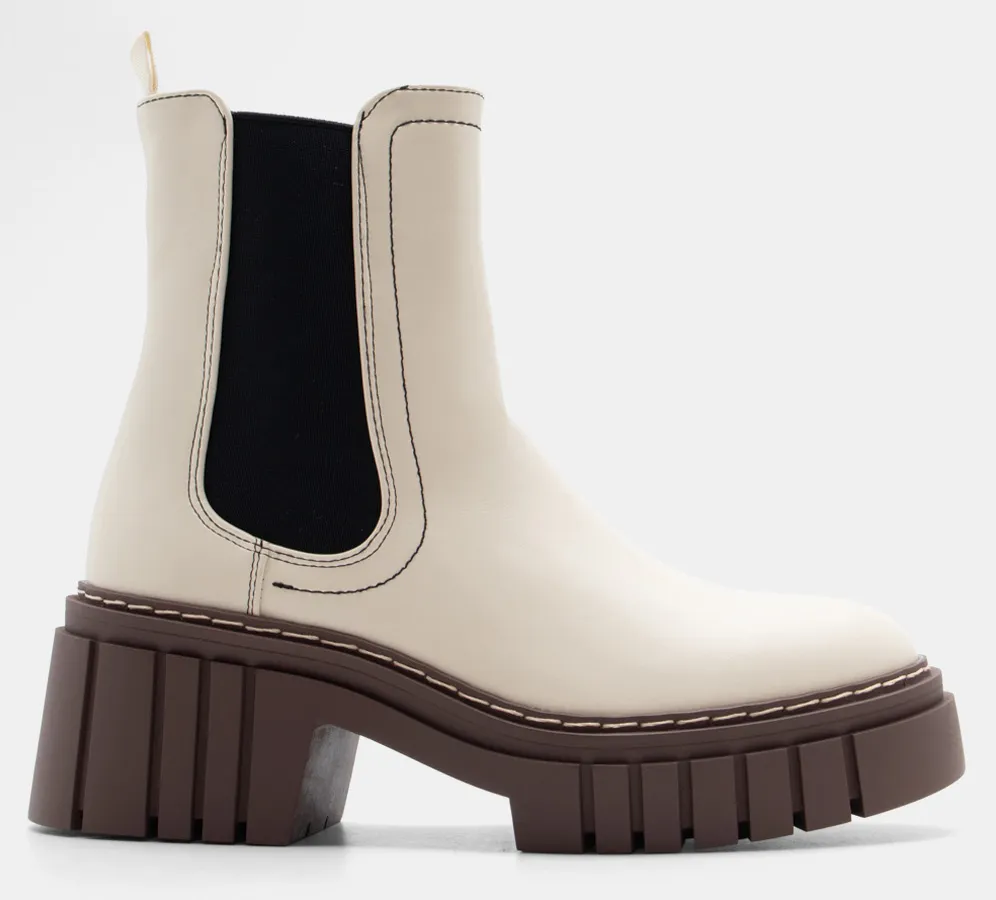 Μποτάκια Chelsea με Τρακτερωτή Σόλα - Μπεζ