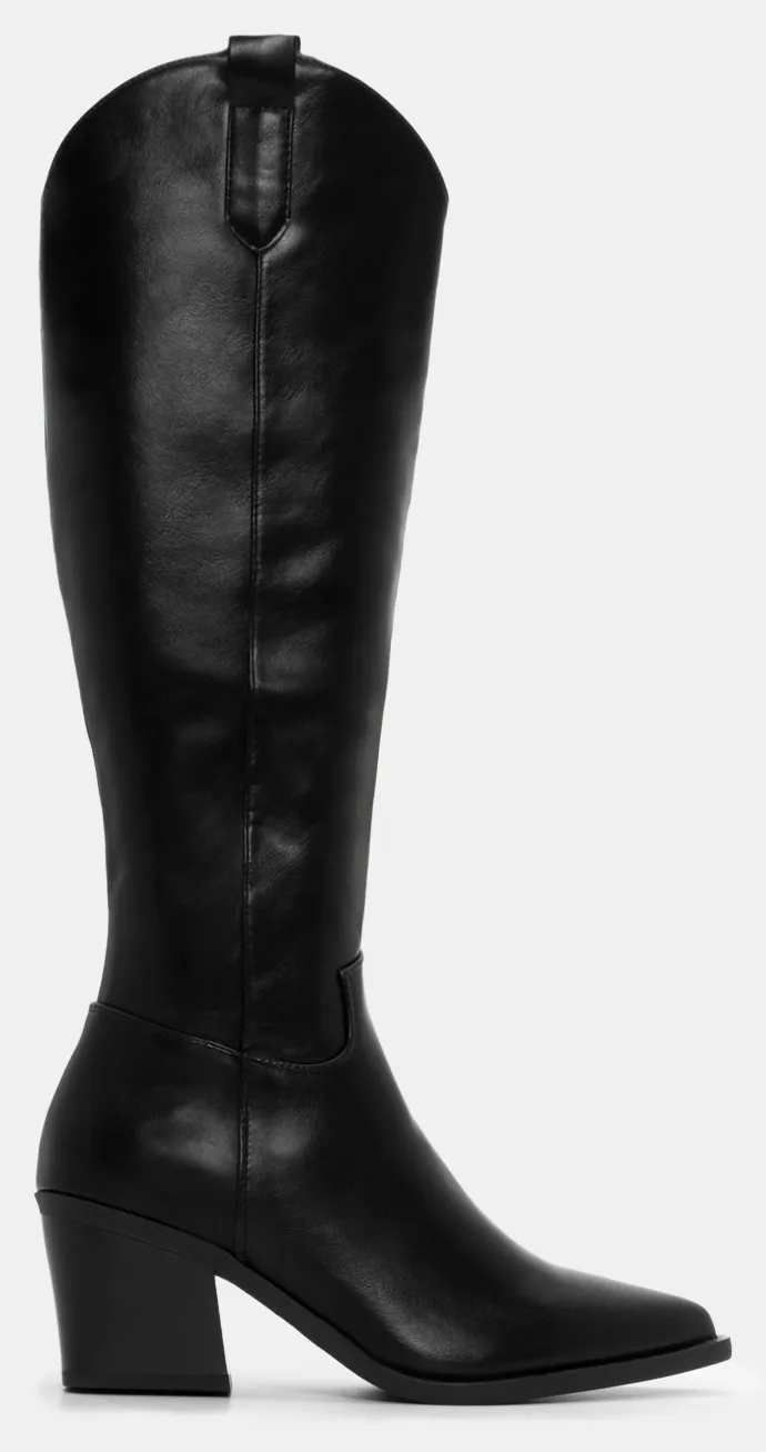 Μπότες Μυτερές Cowboy - Μαύρο-Ματ