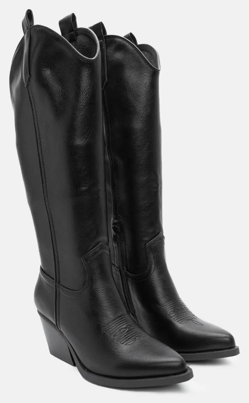 Cowboy Μπότες Μυτερές - Μαύρο