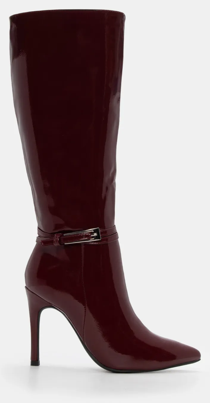 Μπότες Μυτερές με Διακοσμητική Τόκα - Μπορντό-Λουστρίνι