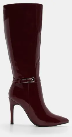 Μπότες Μυτερές με Διακοσμητική Τόκα - Μπορντό-Λουστρίνι