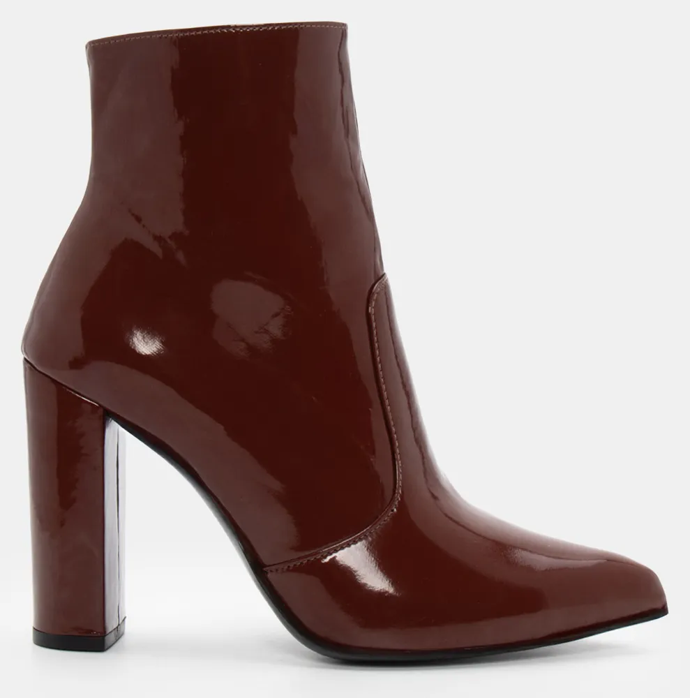 LUIGI DESIGN - Μποτάκια Αστραγάλου Μυτερά - Καφέ Σκούρο