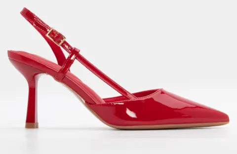 Γόβες Μυτερές Slingback - Κόκκινο-Λουστρίνι