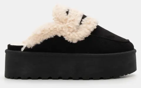 Clogs Σαμπό με Εσωτερική Επένδυση Γούνας - Μαύρο