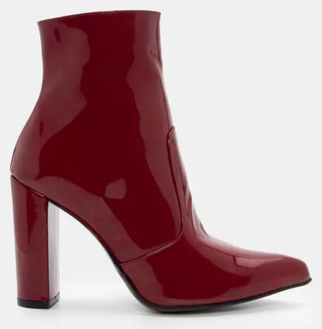 LUIGI DESIGN - Μποτάκια Αστραγάλου Μυτερά - Μπορντό-Λουστρίνι