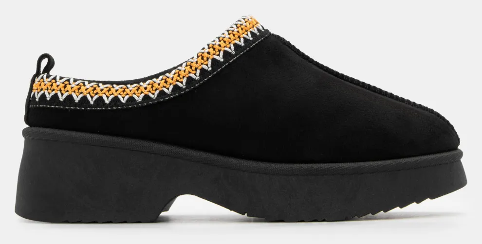 Clogs Σαμπό με Κέντημα - Μαύρο