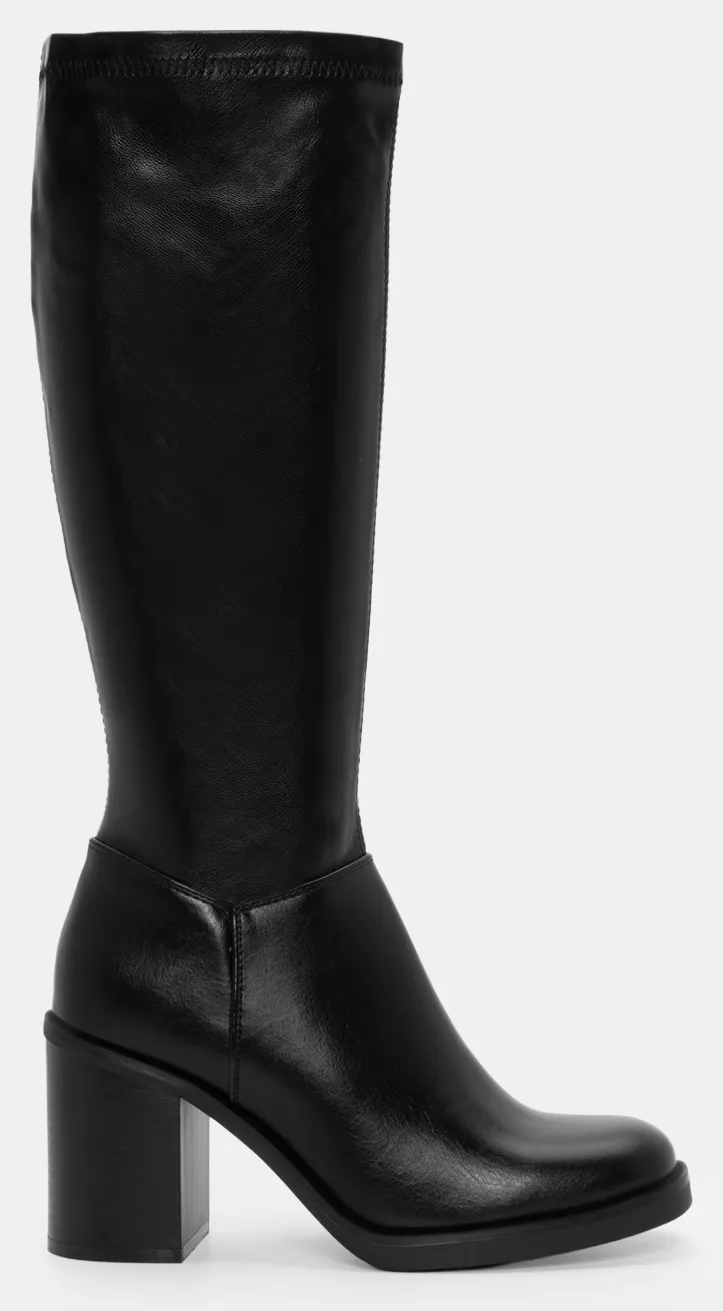 Μπότες Κάλτσα με Τακούνι - Μαύρο