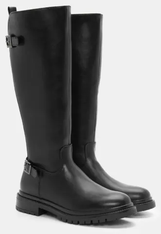 Μπότες με Λάστιχο & Λουράκια - Μαύρο