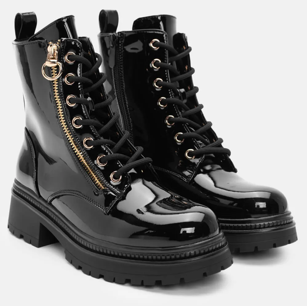 Αρβυλάκια με Διακοσμητική Αλυσίδα - Μαύρο-Λουστρίνι