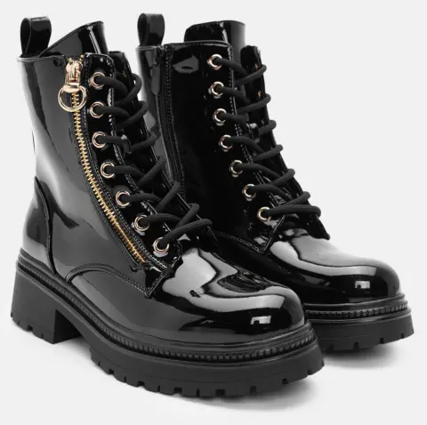 Αρβυλάκια με Διακοσμητική Αλυσίδα - Μαύρο-Λουστρίνι