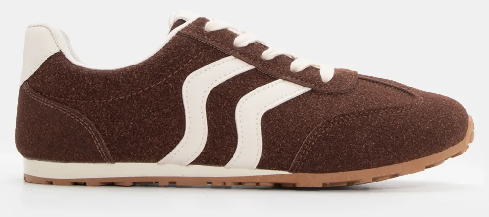 Sneakers σε Συνδυασμό Χρωμάτων - Καφέ Σκούρο