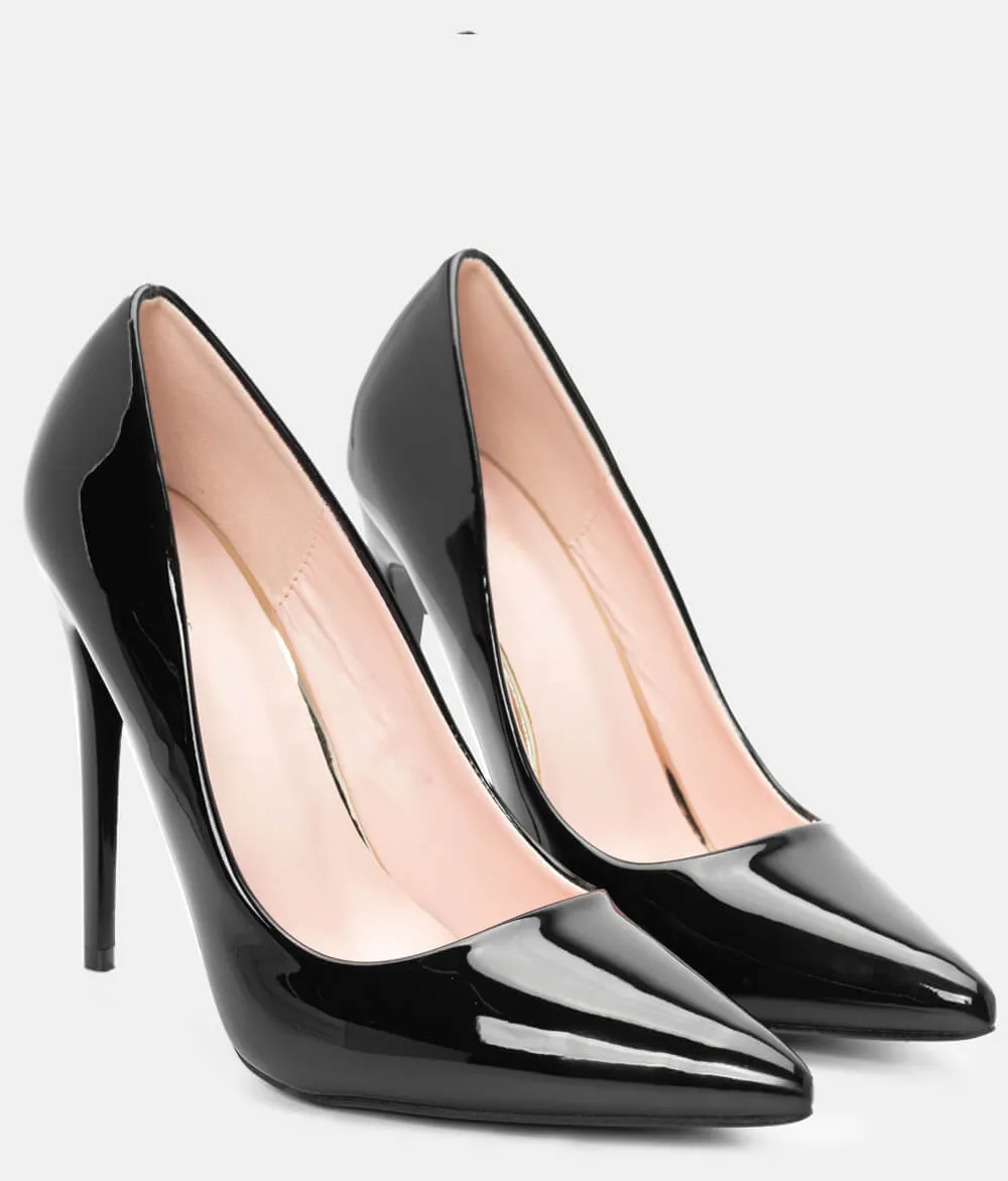 Γόβες Μυτερές - Μαύρο-Λουστρίνι