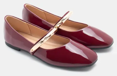 Μπαλαρίνες με Διακοσμητικό Λουράκι - Μπορντό-Λουστρίνι