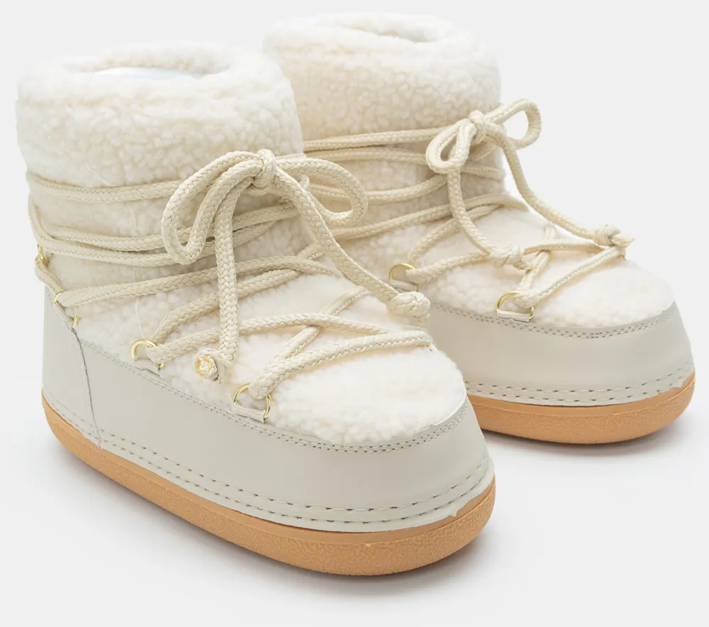 Μποτάκια Χιονιού με Επένδυση Γούνας - Μπεζ