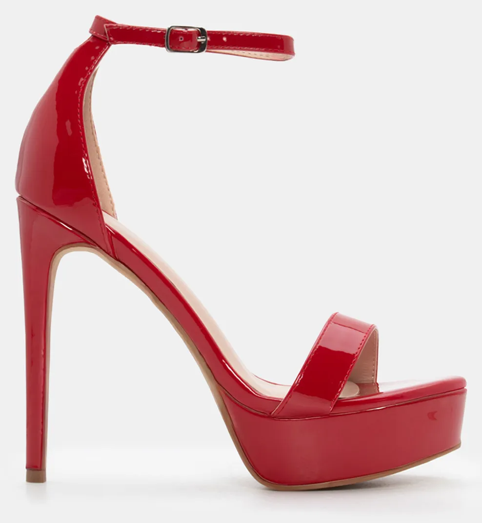 Πέδιλα με Μπαρέτα & Φιάπα - Κόκκινο-Λουστρίνι