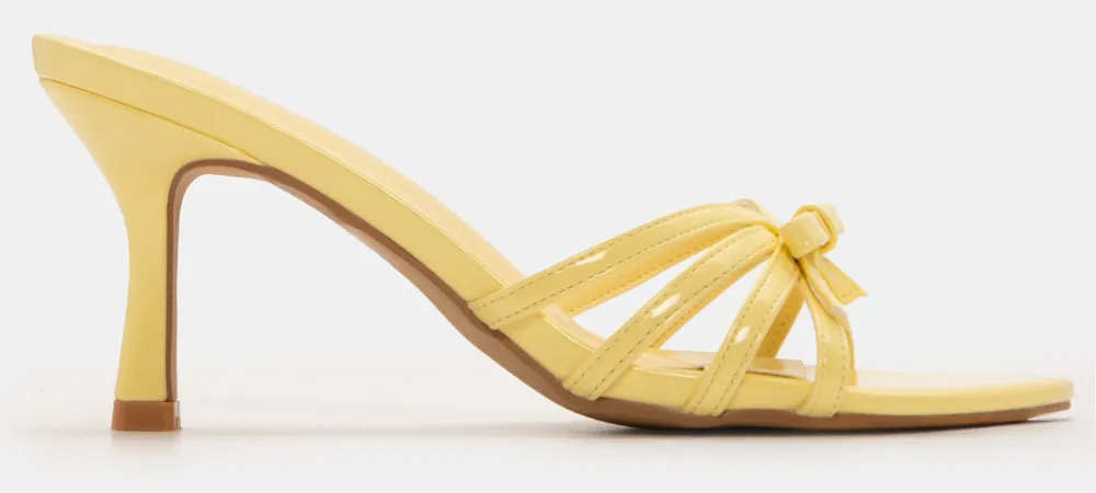 Mules με Διακοσμητικό Φιόγκο - Κίτρινο