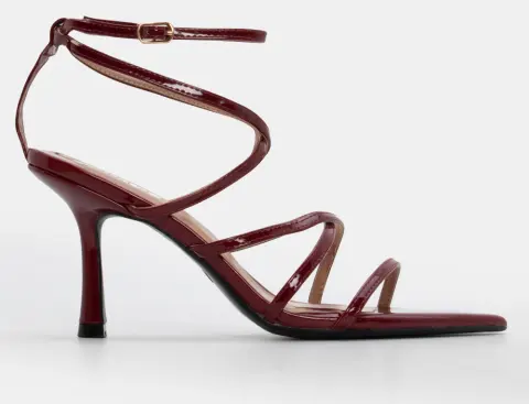 Πέδιλα με Πολλαπλά Λουράκια & Χιαστί Μπαρέτα - Μπορντό-Λουστρίνι