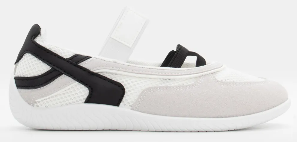 Sneakers Μπαλαρίνες με Λάστιχο - Λευκό