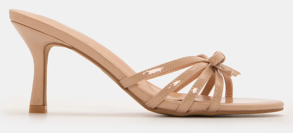 Mules με Διακοσμητικό Φιόγκο - Nude