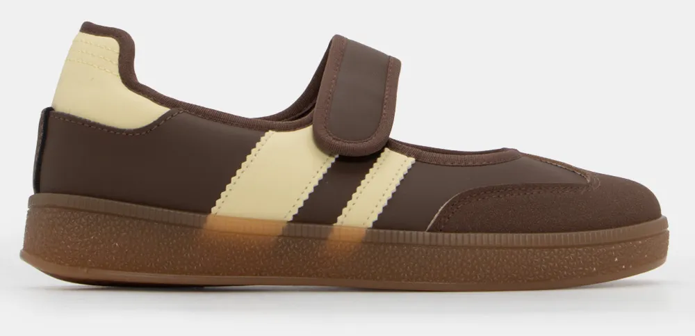 Sneakers Μπαλαρίνες με Λουράκι Sctrach - Καφέ Σκούρο