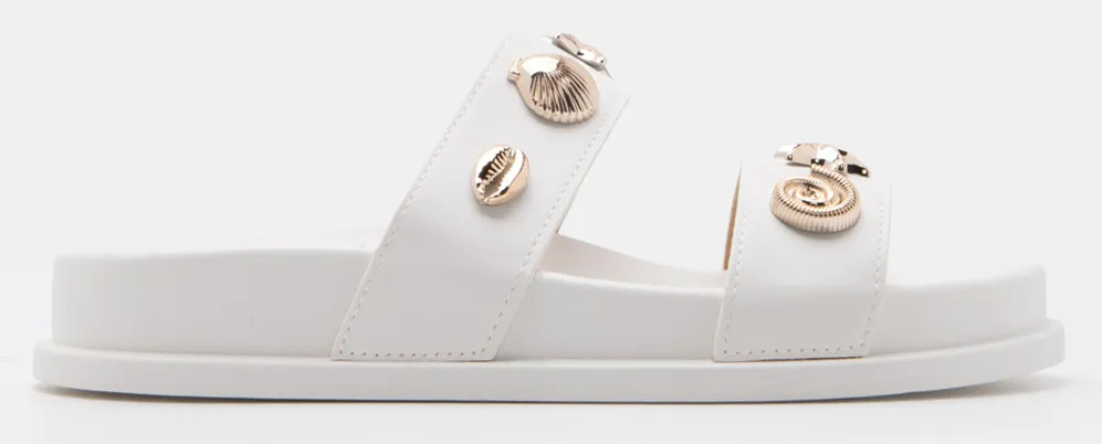 Σανδάλια Flatform με Διακοσμητικά Λουράκια - Λευκό