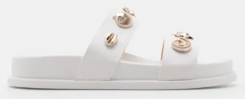 Σανδάλια Flatform με Διακοσμητικά Λουράκια - Λευκό