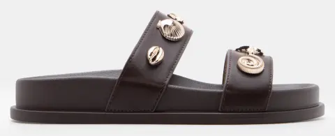 Σανδάλια Flatform με Διακοσμητικά Λουράκια - Καφέ Σκούρο