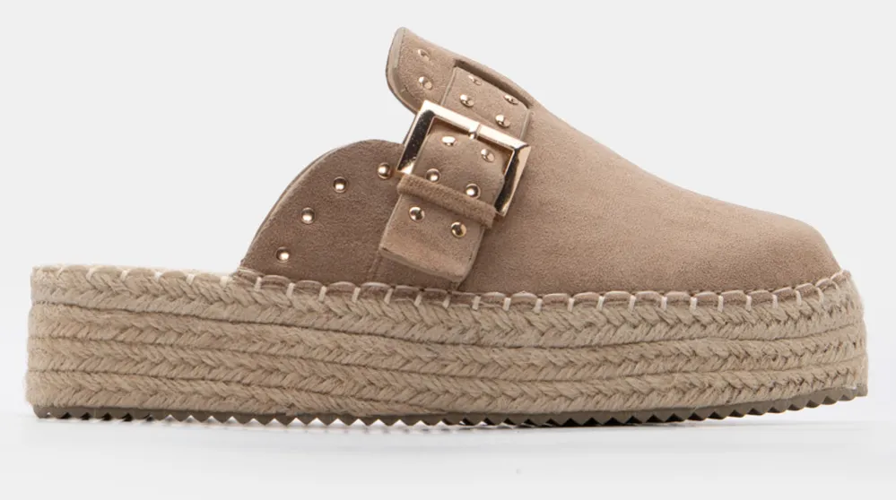 Εσπαντρίγιες Flatform με Διακοσμητικό Λουράκι - Μπεζ-Σκούρο