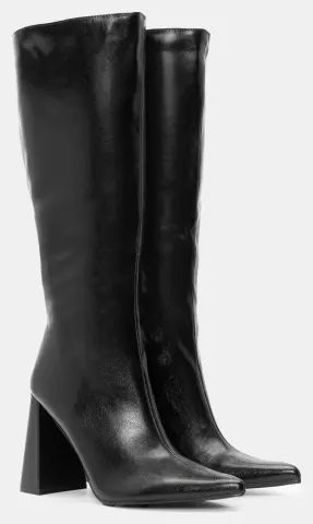 Μπότες Μονόχρωμες Μυτερές - Μαύρο